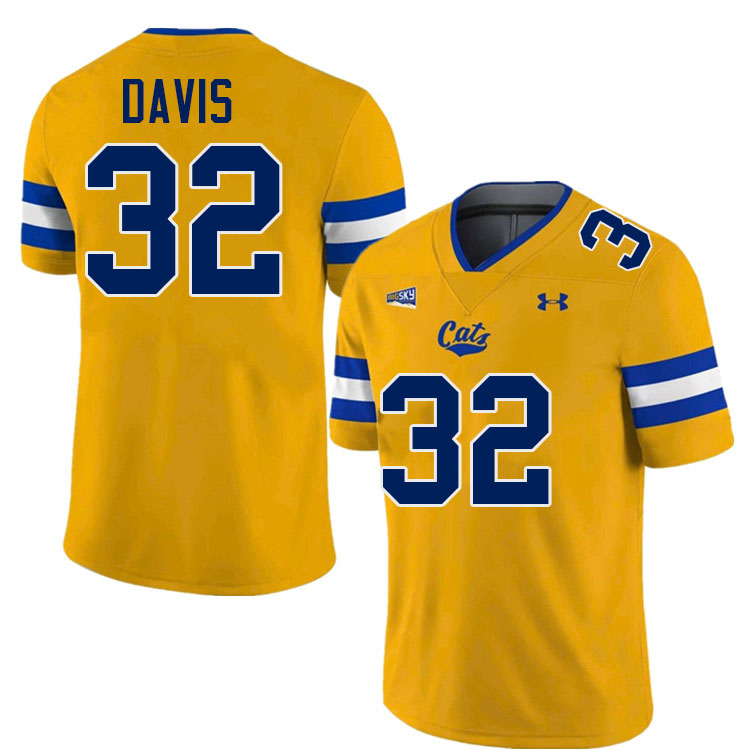 #32 Julius Davis Montana State Bobcats Jerseys Football Uniforms Stitched-Navy